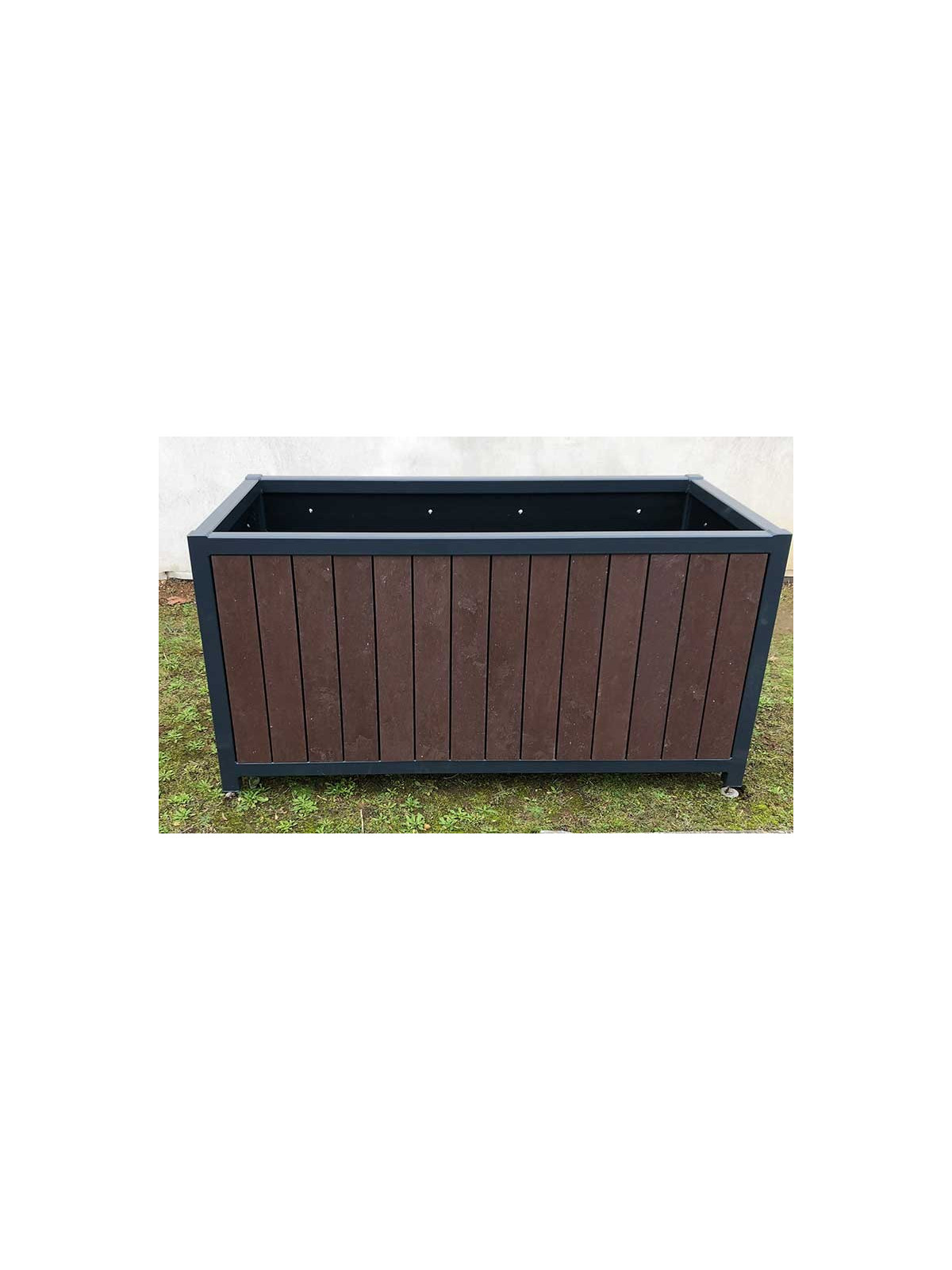 JARDINIERE RECTANGLE PLASTIQUE RECYCLE / ACIER