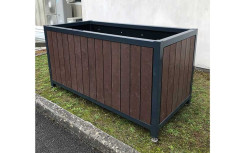 JARDINIERE RECTANGLE PLASTIQUE RECYCLE / ACIER