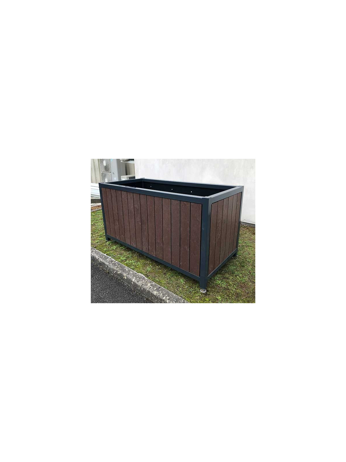 JARDINIERE RECTANGLE PLASTIQUE RECYCLE / ACIER