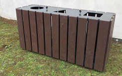 Corbeille tri sélectif en plastique recyclé poubelle extérieur urbaine