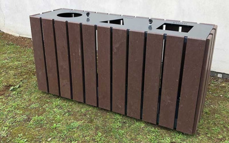 Corbeille tri sélectif en plastique recyclé poubelle extérieur urbaine