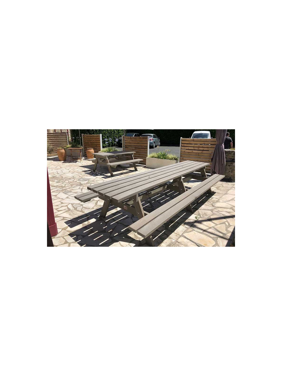 TABLE DE PIQUE NIQUE PLASTIQUE RECYCLE 3600 mm