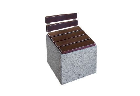 CUBE BLOC BETON AVEC DOSSIER BOIS