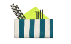 TOILE PORTABLE DESIGN RAYURE BLANC BLEU OCEAN