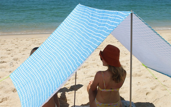 TOILE PORTABLE DESIGN CARREAUX BLEUS