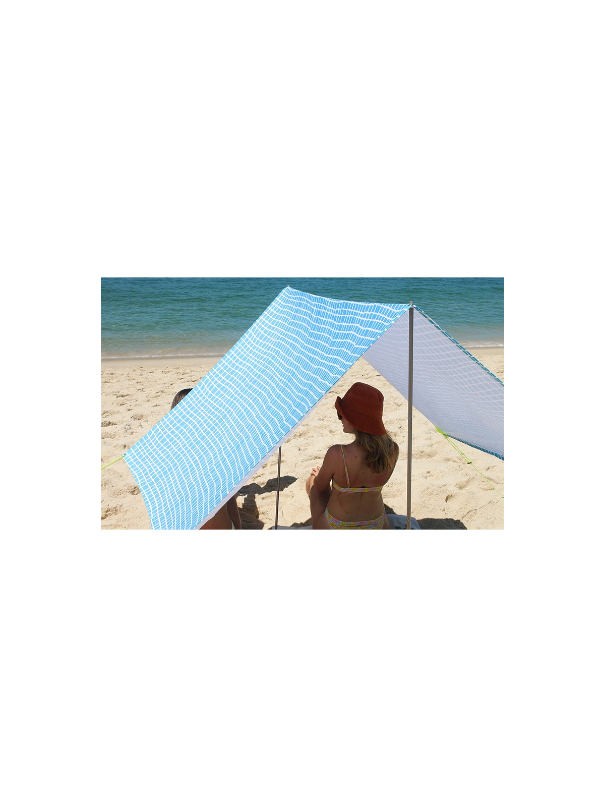 TOILE PORTABLE DESIGN CARREAUX BLEUS