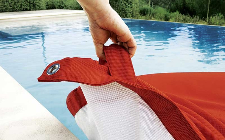 POUF GEANT PISCINE EXTERIEUR ROUGE