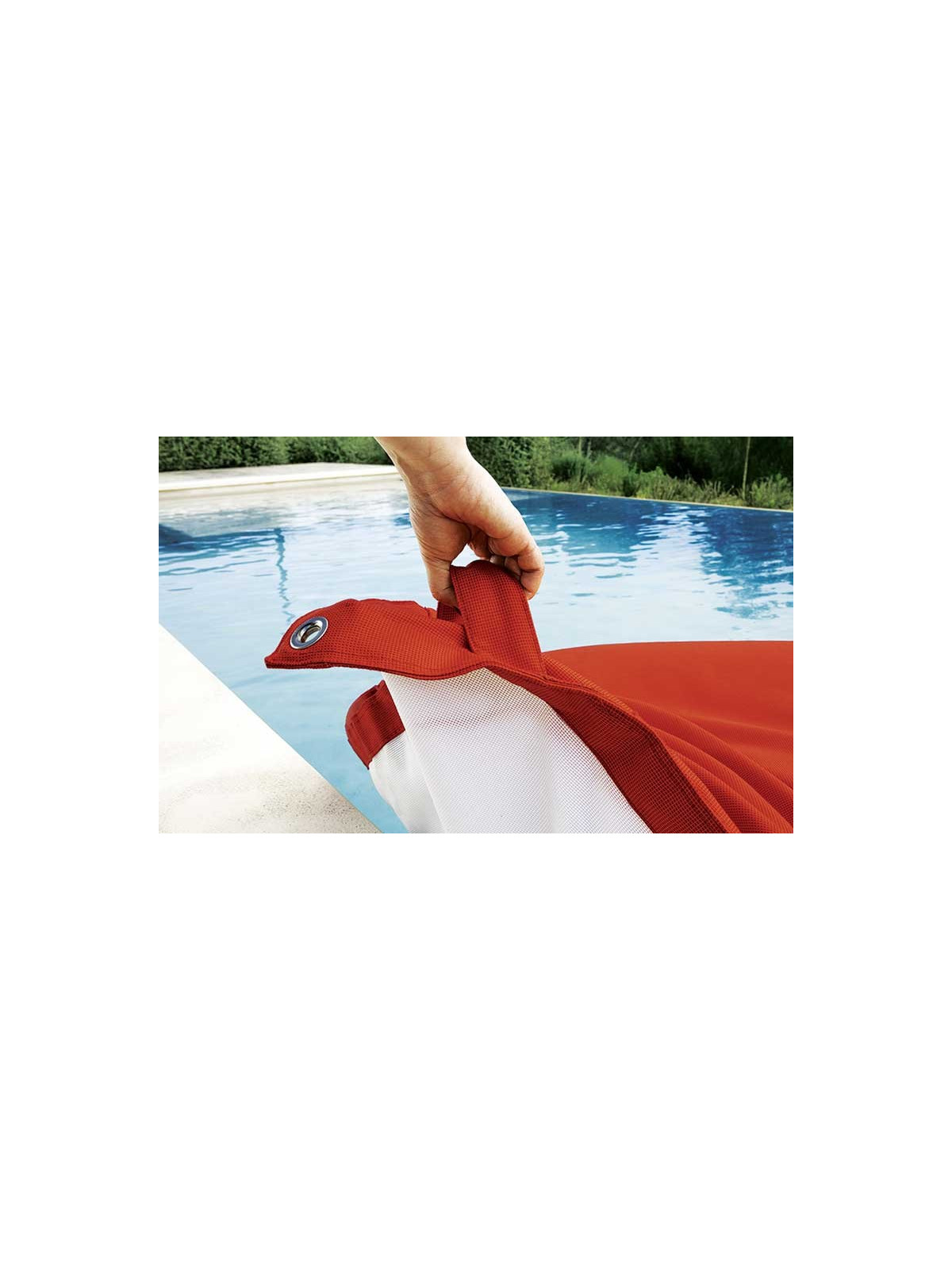 POUF GEANT PISCINE EXTERIEUR ROUGE