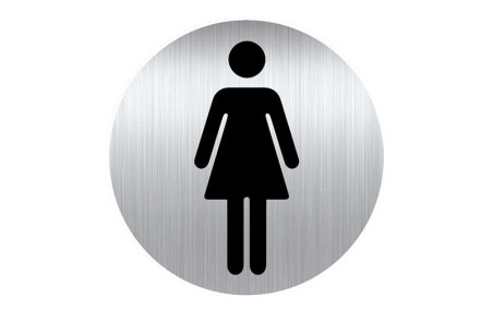 PANNEAU WC FEMME WIFI ALU ROND ADHESIF Ø 80