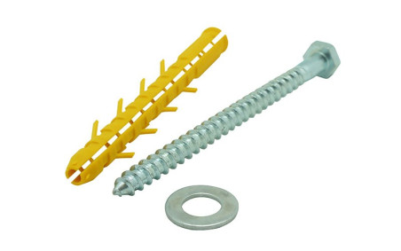 Lot de 4 fixations L. 160 mm Ø12 mm pour butée de parking polyéthylène