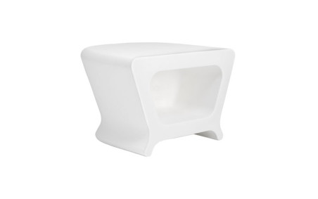 TABLE/TABOURET DESIGN PAL BLANC