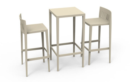 ENSEMBLE TABLE ET 2 TABOURETS SPRITZ 970 mm ECRU