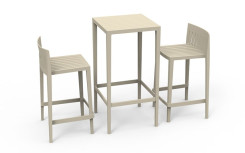 ENSEMBLE TABLE ET 2 TABOURETS SPRITZ 870 mm ECRU