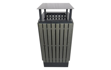 Poubelle de ville carrée CAMELIA exterieur issue de matériau recyclé