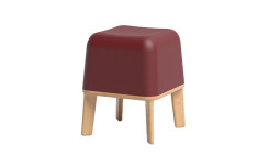TABOURET ABISKO PIEDS BOIS AUBERGINE