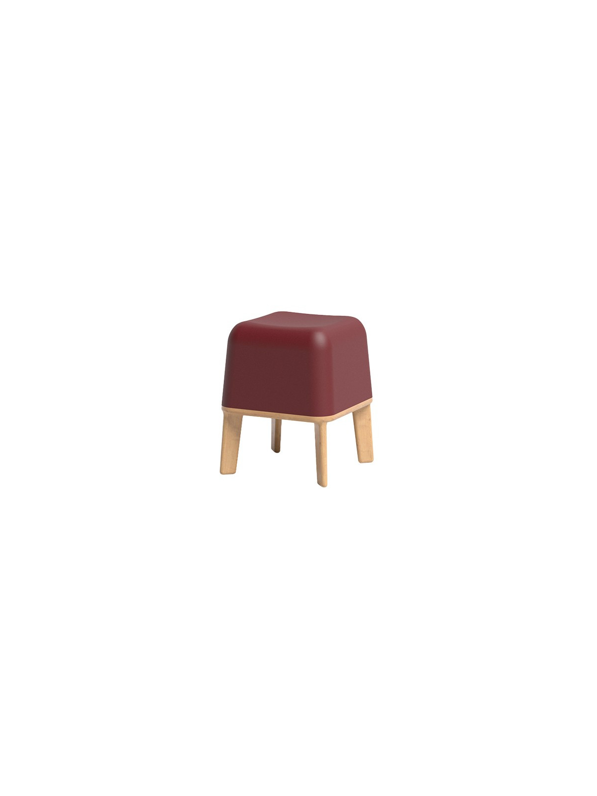 TABOURET ABISKO PIEDS BOIS AUBERGINE