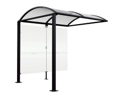 EXTENSION ABRI CYCLES VOUTE VERNON INITIAL BARDAGE DE FOND VERRE PIEDS FIXES NOIR