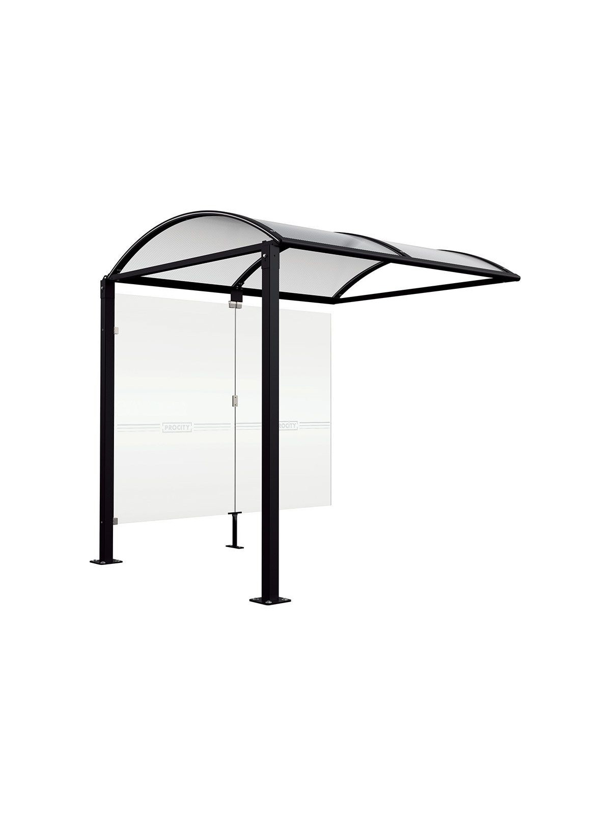 EXTENSION ABRI CYCLES VOUTE VERNON INITIAL BARDAGE DE FOND VERRE PIEDS FIXES NOIR