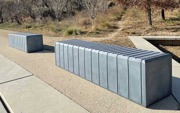 BANQUETTE MONOBLOC POLYETHYLENE CALVI GRIS FONCE