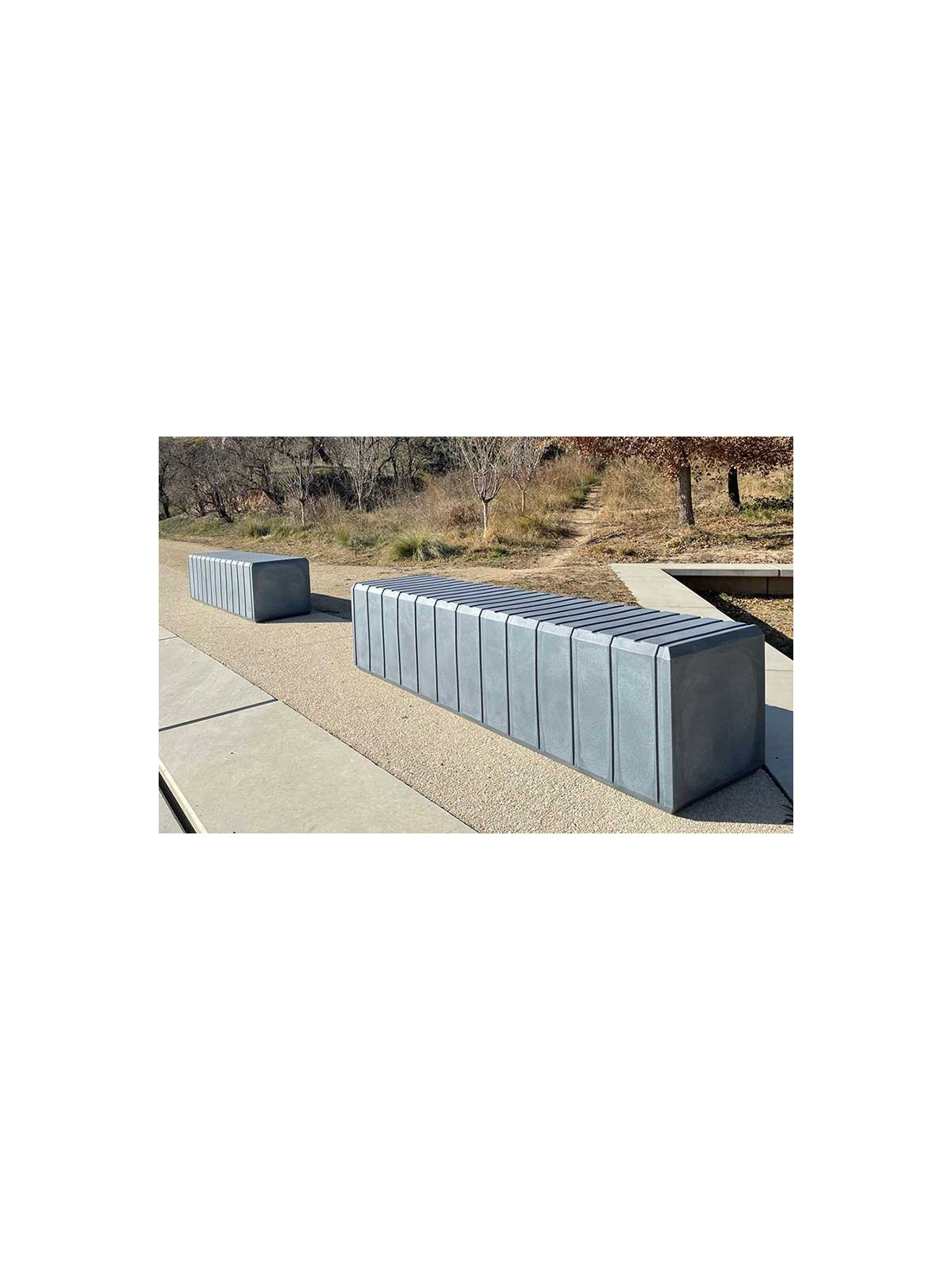 BANQUETTE MONOBLOC POLYETHYLENE CALVI GRIS FONCE