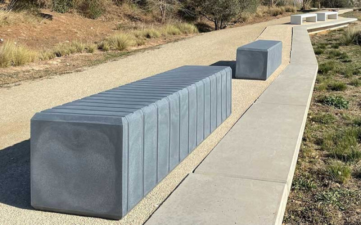 BANQUETTE MONOBLOC POLYETHYLENE CALVI GRIS FONCE