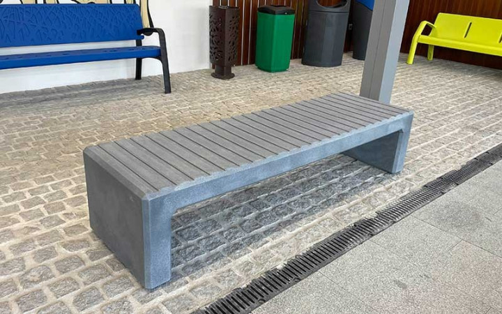 BANQUETTE POLYETHYLENE CALVI GRIS FONCE