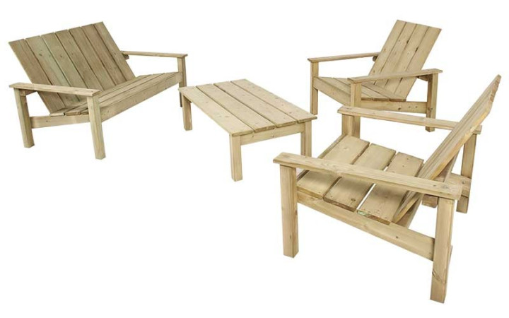 Table basse CHILL en bois mobilier pour espace de repos exterieur