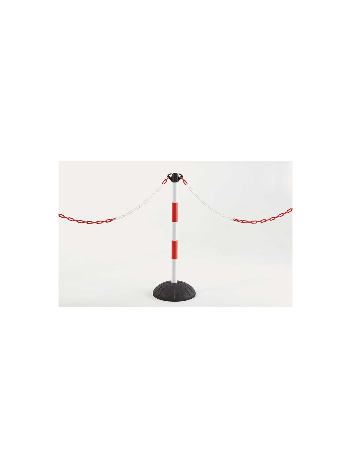 POTELET PLASTIQUE AVEC SOCLE ROUGE ET BLANC