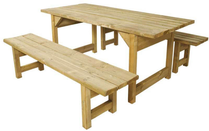 Table en bois exterieur CARPINETO, table à manger pour collectivité