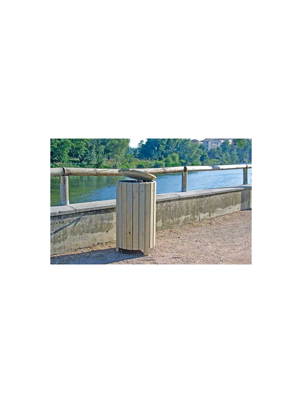 CORBEILLE RONDE EN BOIS POUR PARC JARDIN ET ESPACE PUBLIC
CORBEILLE EN BOIS NATUREL AVEC COUVERCLE