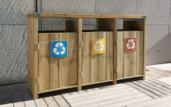 3 CORBEILLES EN BOIS BURETA RECYCLAGE ESPACE PUBLIC
POUBELLE NATURELLE EN BOIS POUR TRI SÉLECTIF