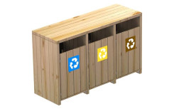 3 CORBEILLES EN BOIS BURETA RECYCLAGE ESPACE PUBLIC
POUBELLE NATURELLE EN BOIS POUR TRI SÉLECTIF