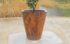 POT VASE POLYETHYLENE LILOU FINITION EFFET CORTEN