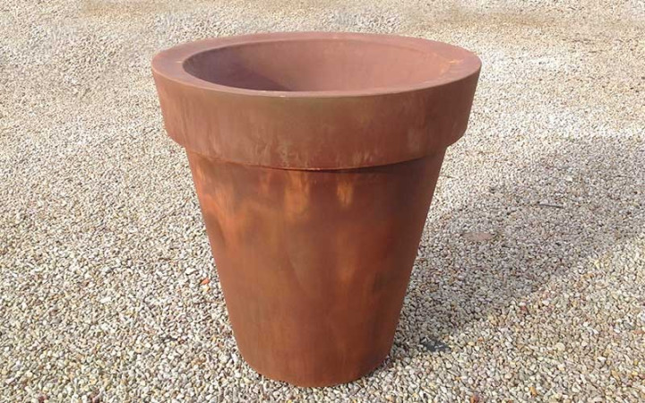 JARDINIERE POT ROND EFFET CORTEN
