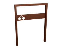 SUPPORT CYCLES TITANE PEINT AVEC TÔLE SIGNALÉTIQUE CORTEN A SCELLER