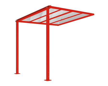 ABRI VÉLOS TITANE COMPLÉMENTAIRE SANS BARDAGE ROUGE