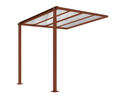 ABRI VÉLOS TITANE COMPLÉMENTAIRE SANS BARDAGE CORTEN