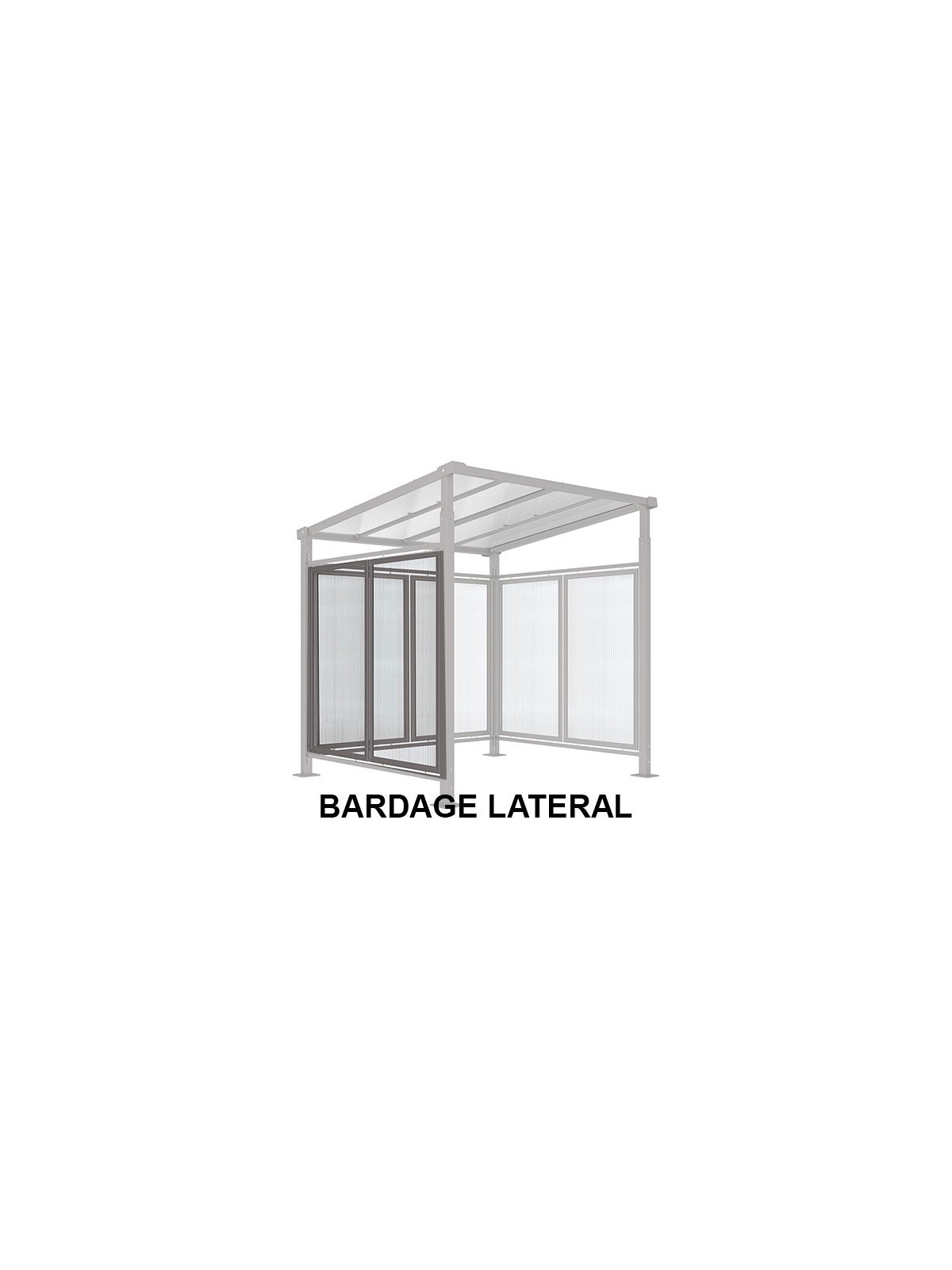 BARDAGE LATERAL 1 CÔTE POUR ABRI CYCLE TITANE