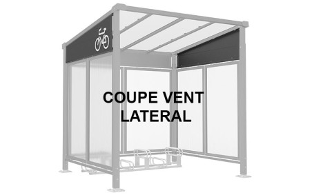 COUPE VENT DE TOITURE LATÉRAL ABRI VÉLO EXTÉRIEUR TITANE