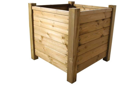 JARDINIÈRE EN BOIS CARRÉE CAMPO POUR COLLECTIVITÉ 
BAC A FLEUR EN BOIS POUR FLEURISSEMENT URBAIN