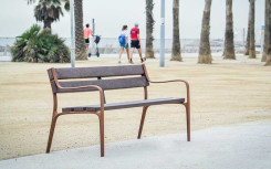 BANC ELENA EN PLASTIQUE RECYCLE MISE EN SITUATION