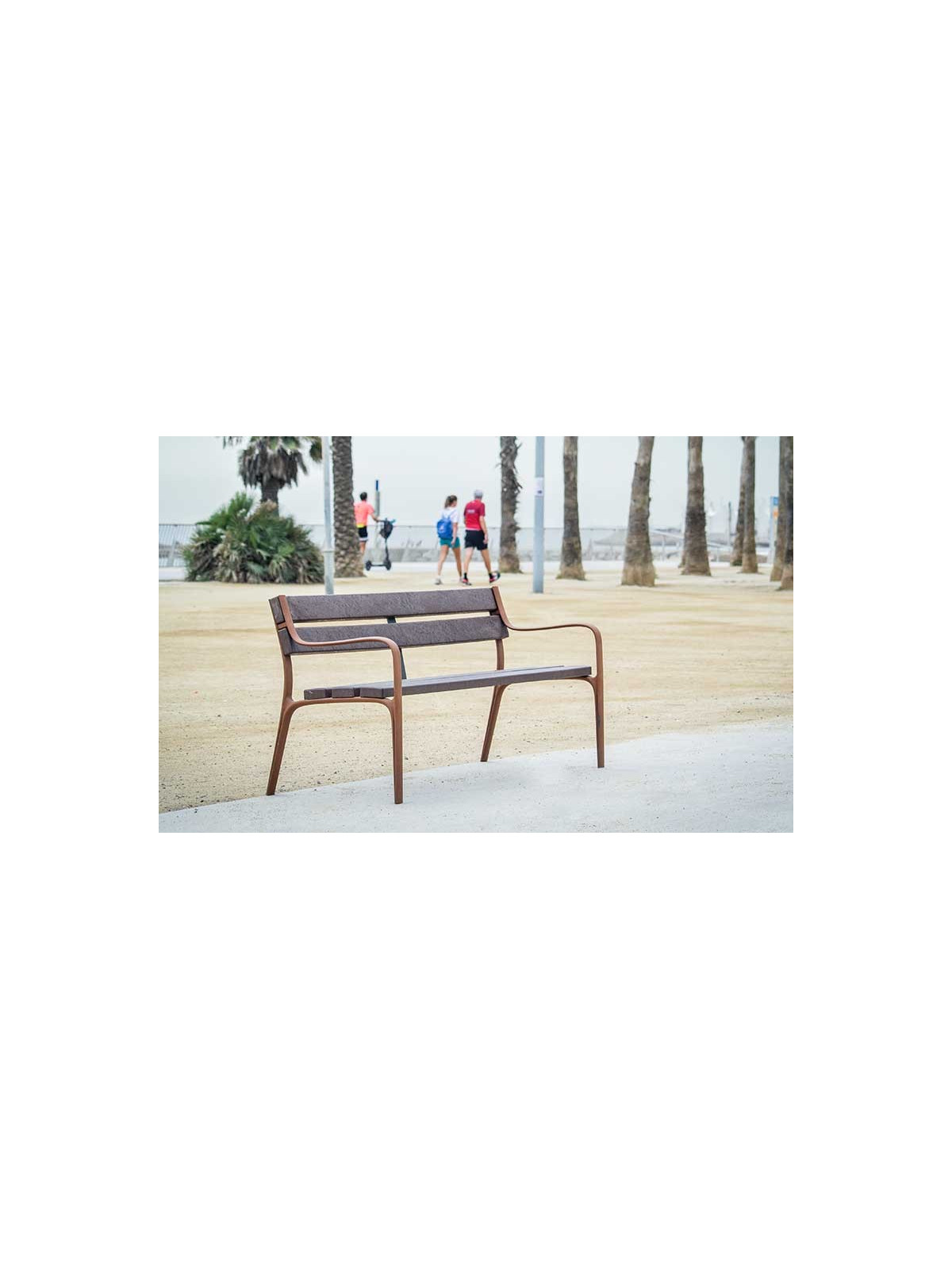 BANC ELENA EN PLASTIQUE RECYCLE MISE EN SITUATION