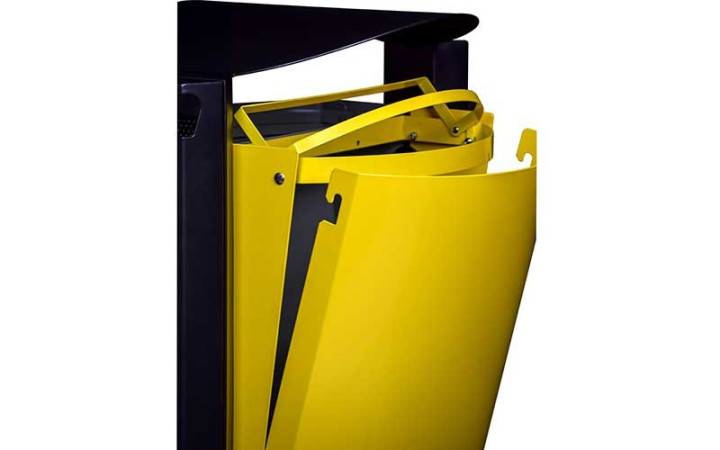 CORBEILLE GOUEX 2 FLUX ACIER AVEC CENDRIER
DISPOSITIF D'OUVERTURE