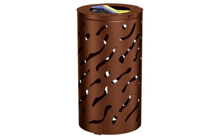 Poubelle design extérieur JUSSAC tri sélectif corbeille de ville acier