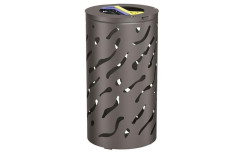 Poubelle design extérieur JUSSAC tri sélectif corbeille de ville acier