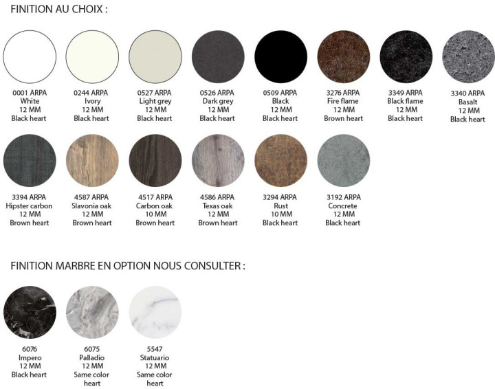 NUANCIER FINITION AU CHOIX