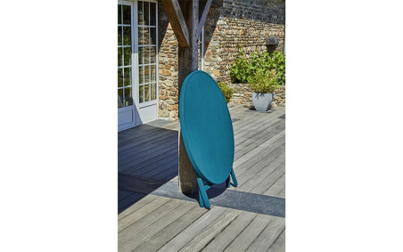 TABLE DE JARDIN RONDE ANDREA - BLEU CANARD