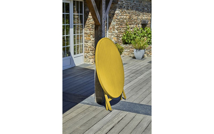 TABLE DE JARDIN RONDE ANDREA - MOUTARDE