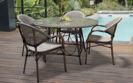 Fauteil design et moderne SAMANA, chaise aluminium de jardin exterieur