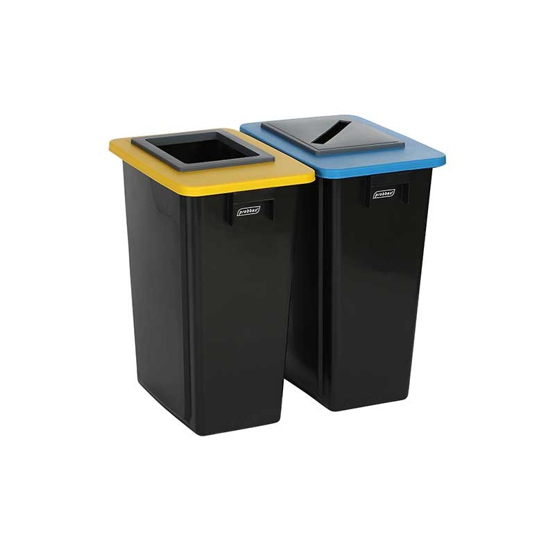 Kit de poubelle de tri intérieur pour recyclage bac jaune + bac bleu